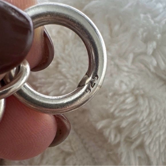 925 Sterling Silver Textured Link Bracelet - Picture 2 of 3